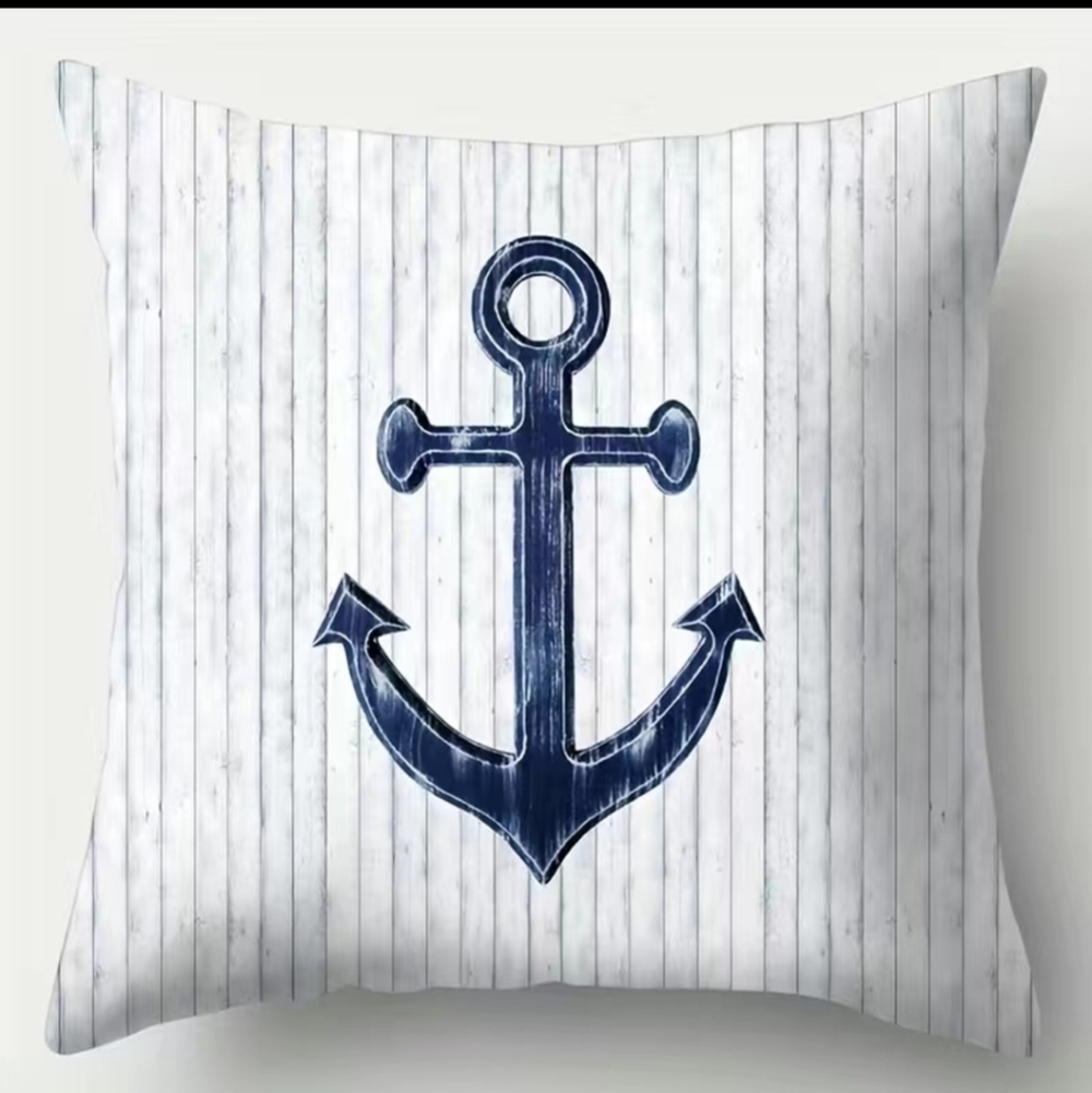 Nwt Lake House, beach, nautical anchor Home Accent Decor Pillow Case